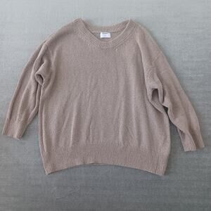 Old Navy Sweater Women 3X Tan Tunic Casual Wide Neck Minimalist Clean Girl